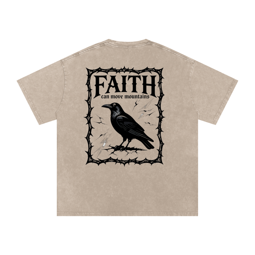 Snow Washed Oversized Cotton T-Shirt