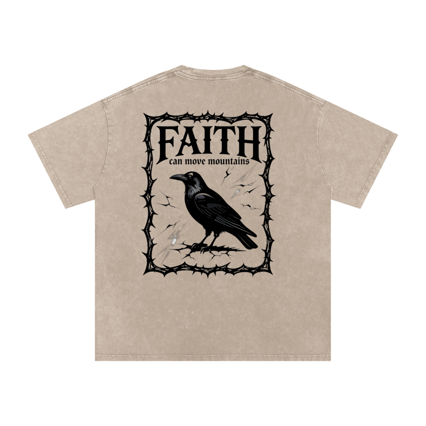 Snow Washed Oversized Cotton T-Shirt