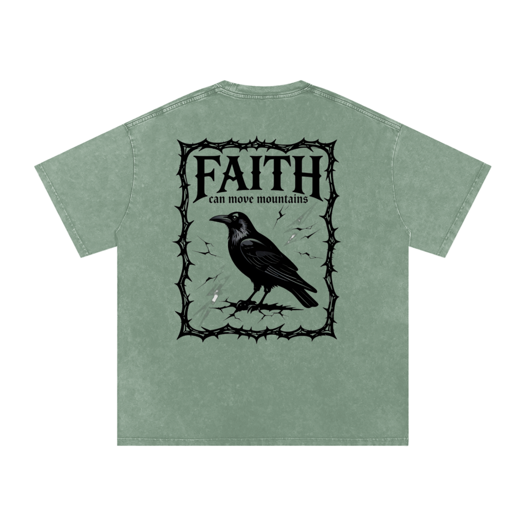 Snow Washed Oversized Cotton T-Shirt