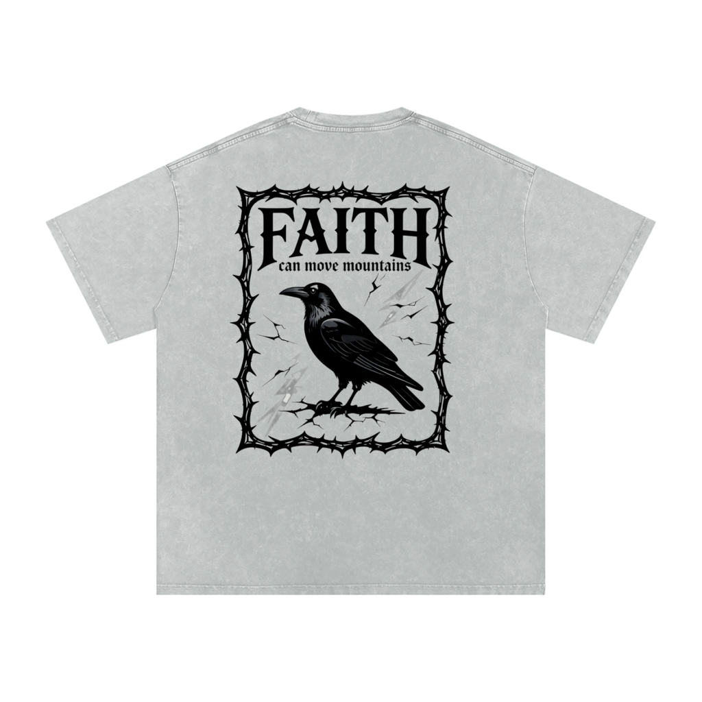 Snow Washed Oversized Cotton T-Shirt