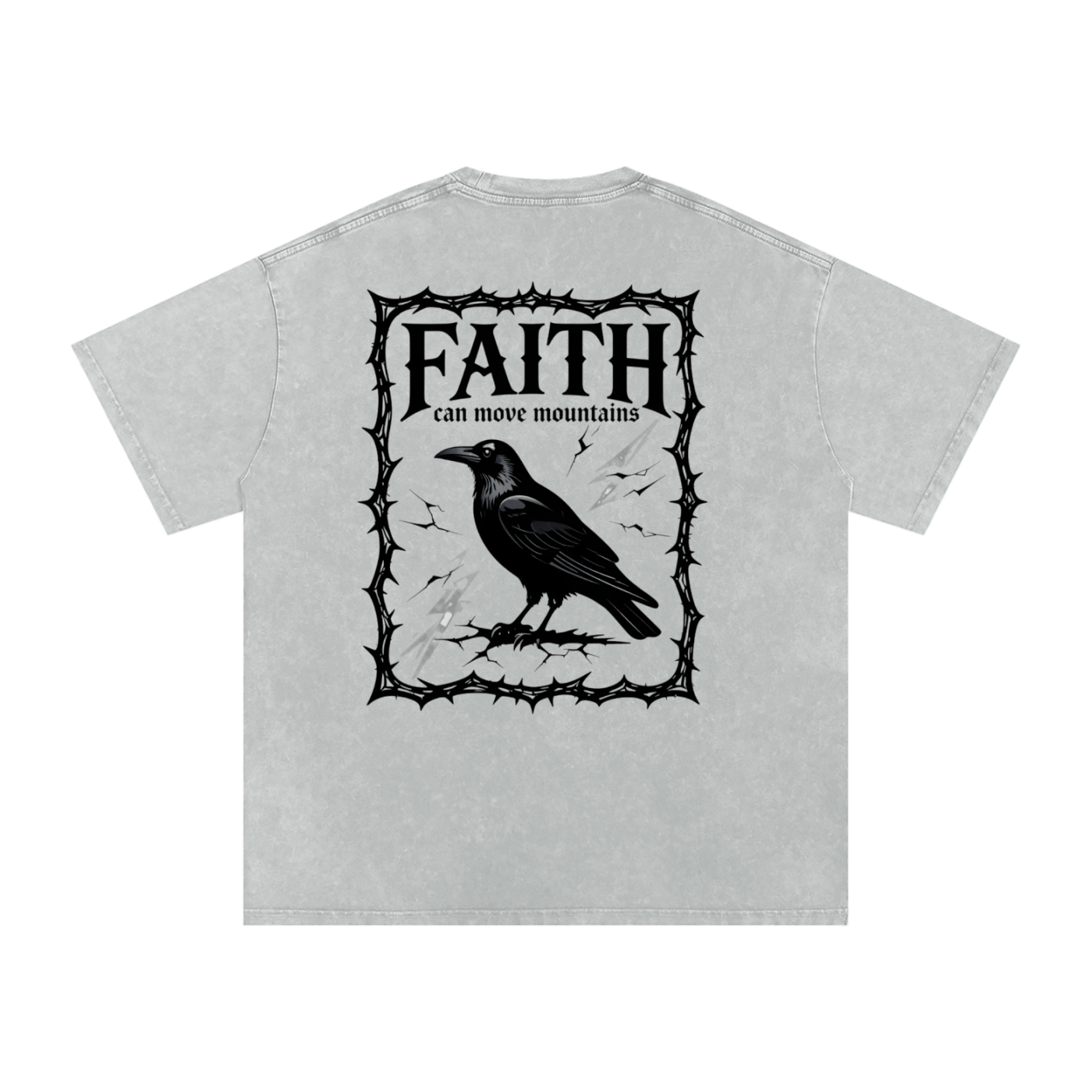 Snow Washed Oversized Cotton T-Shirt