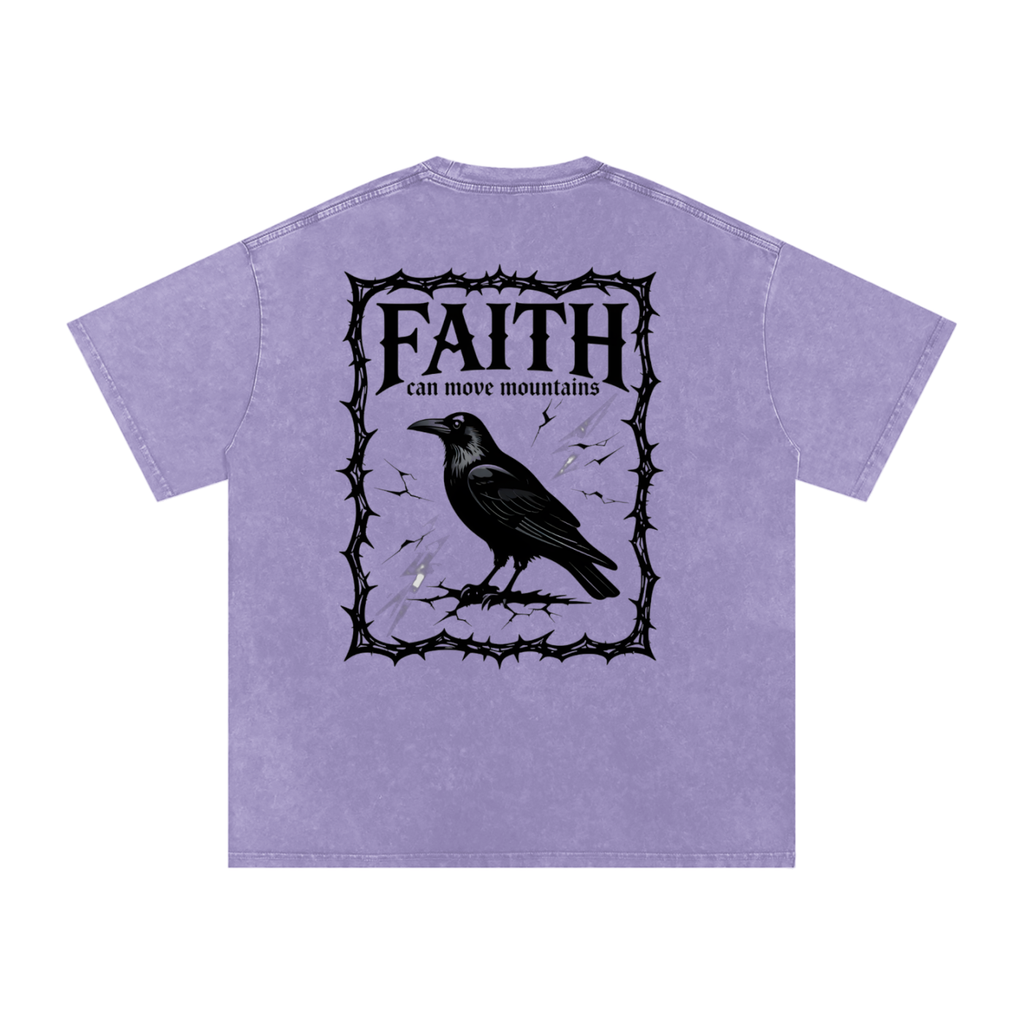 Snow Washed Oversized Cotton T-Shirt