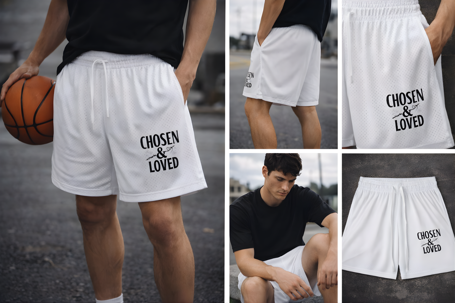 Mesh Drawstring Shorts