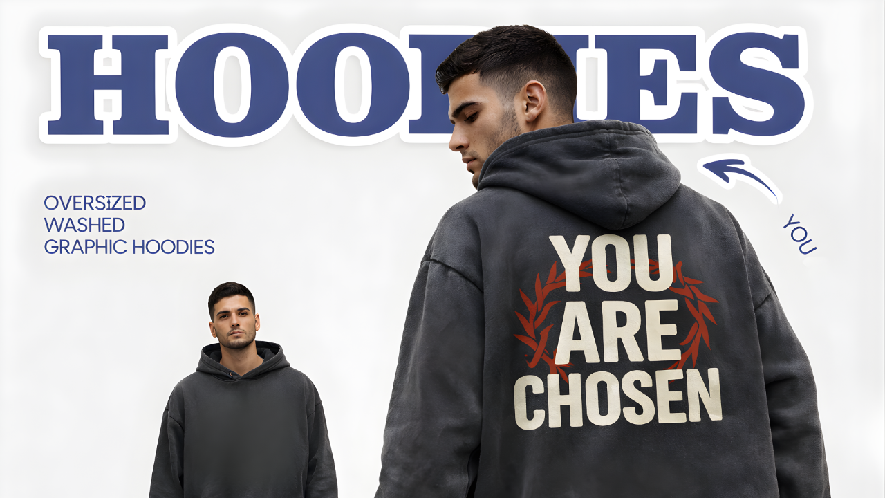 YOU ARE CHOSEN Zip-Through Boxy Fleece Hoodie