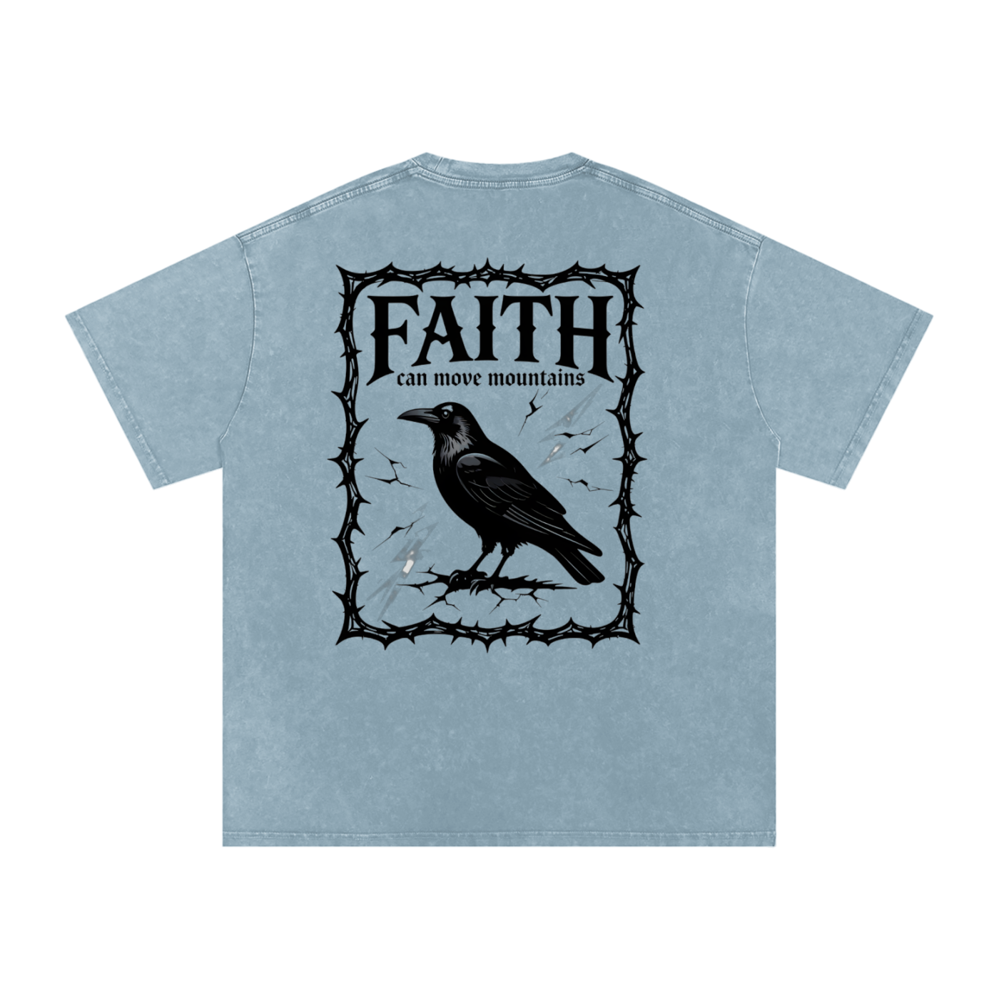 Snow Washed Oversized Cotton T-Shirt