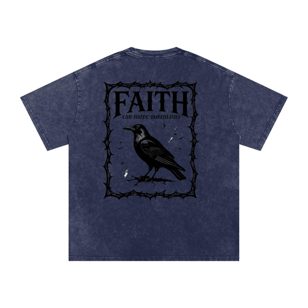 Snow Washed Oversized Cotton T-Shirt