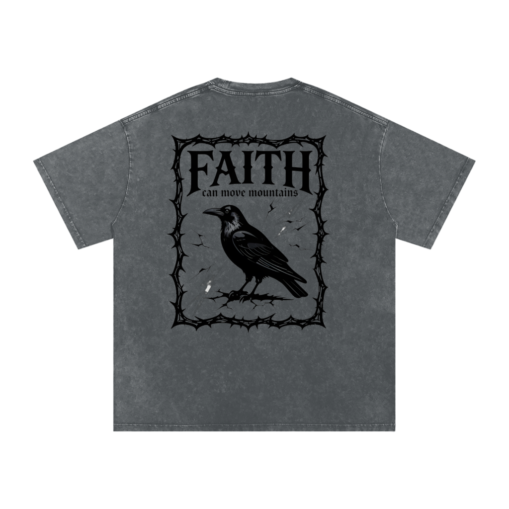 Snow Washed Oversized Cotton T-Shirt