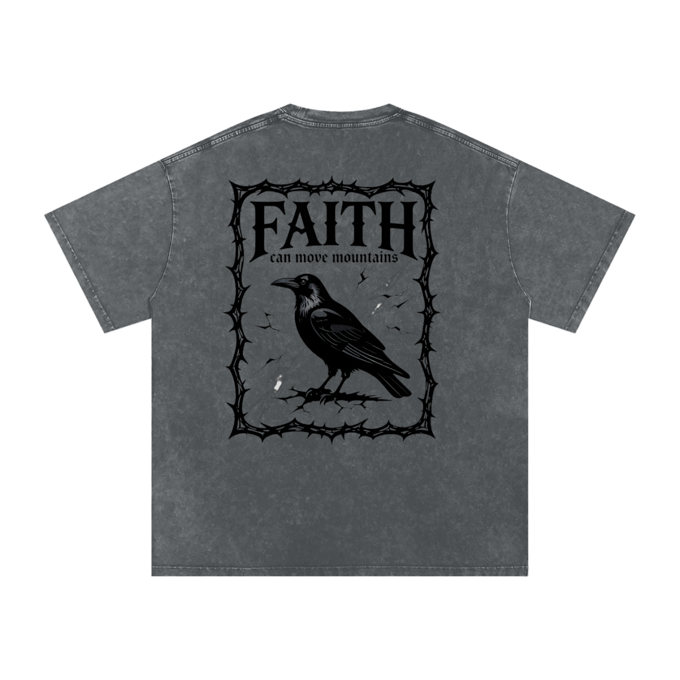 Snow Washed Oversized Cotton T-Shirt