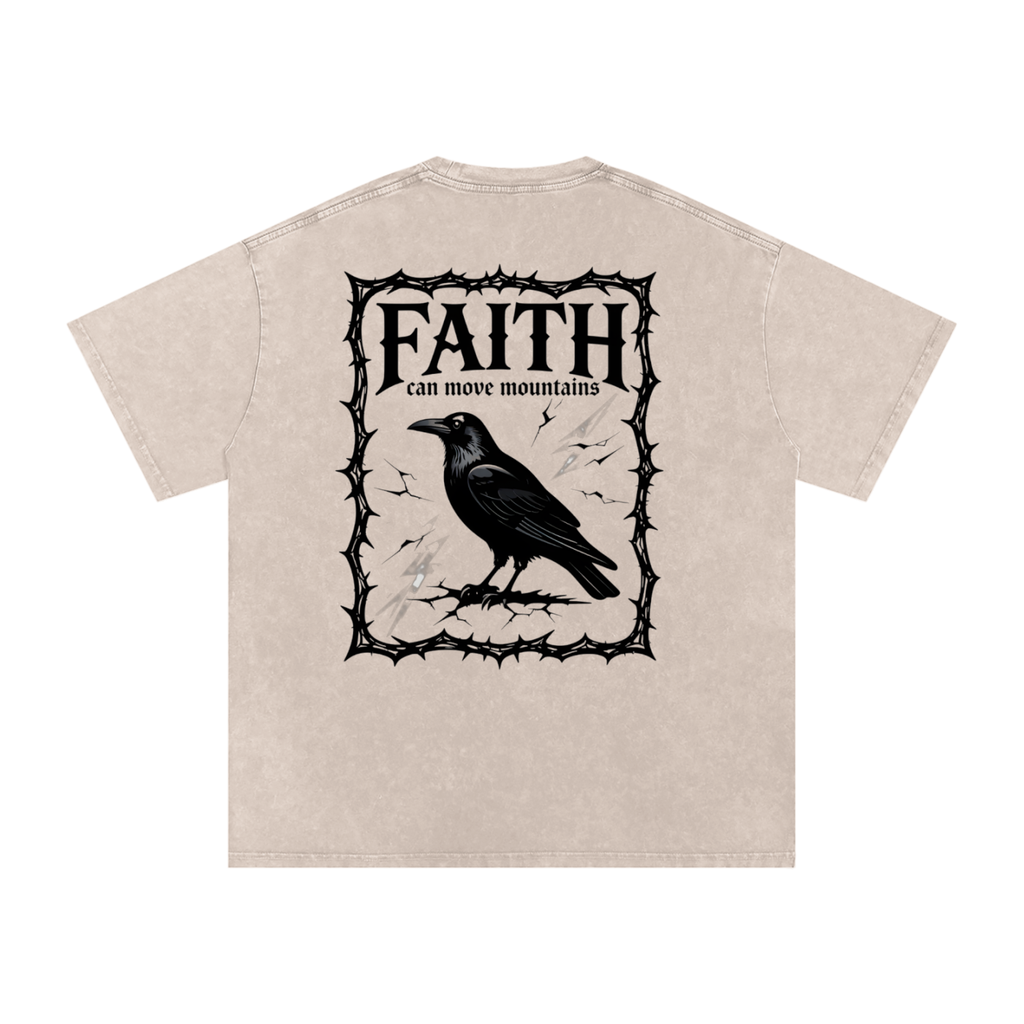 Snow Washed Oversized Cotton T-Shirt