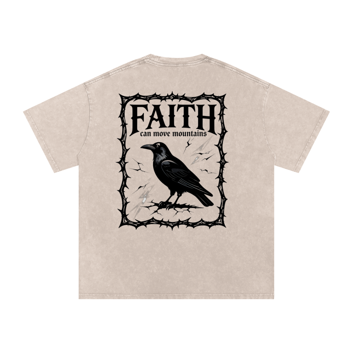 Snow Washed Oversized Cotton T-Shirt