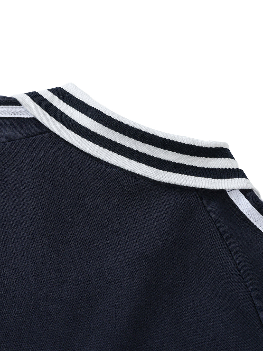 MORE THAN CONQUERORSContrast Striped Lapel Collar Sweatshirt